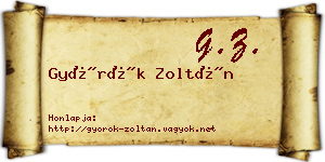 Györök Zoltán névjegykártya